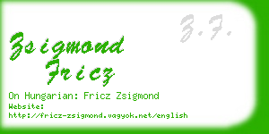 zsigmond fricz business card